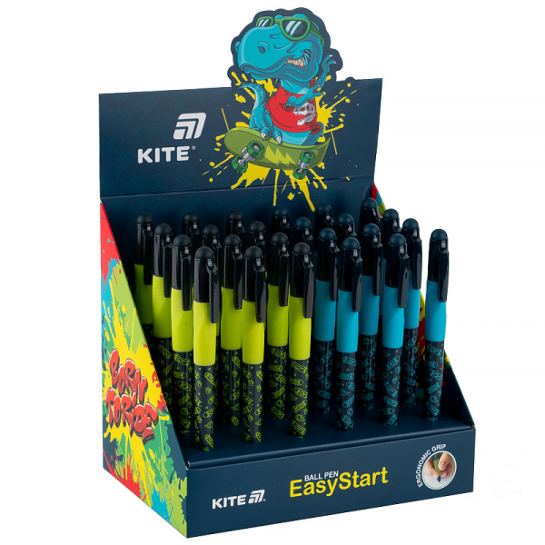Ручка кулькова Kite EasyStart Skate K25-099-1, синя - фото 1