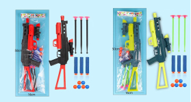 Зброя арт. 8487/-2 (168шт/2) 2кольора, 3 поролові снаряди, 6 куль, 3 на присосці пакет 50*16см