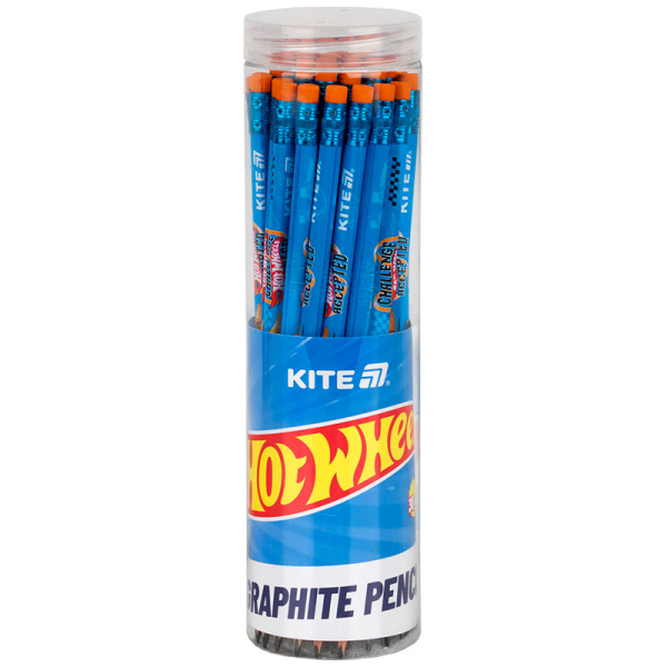 Олівець графітний тригранний з гумкою Kite Hot Wheels HW25-046 - фото 2
