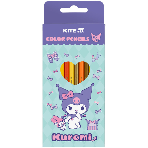 Олівці кольорові двосторонні Kite Kuromi HK25-054-2, 12 штук/24 кольори - фото 1