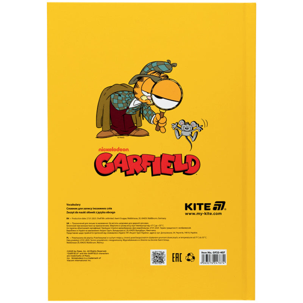 Словник для запису іноземних слів Kite Garfield GF25-407, 60 аркушів - фото 4