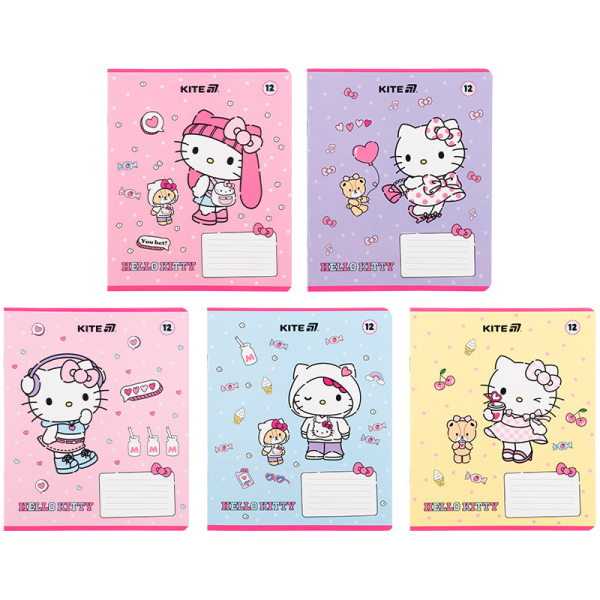 Зошит шкільний Kite Hello Kitty HK25-232-1, 12 аркушів, клітинка - фото 1