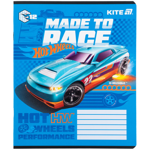 Зошит шкільний Kite Hot Wheels HW25-232-1, 12 аркушів, клітинка - фото 3