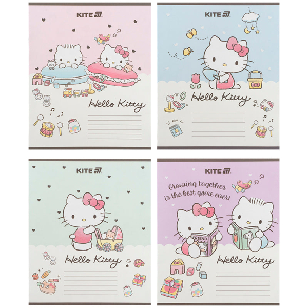 Зошит шкільний Kite Hello Kitty HK25-235-1, 12 аркушів, коса лінія - фото 1