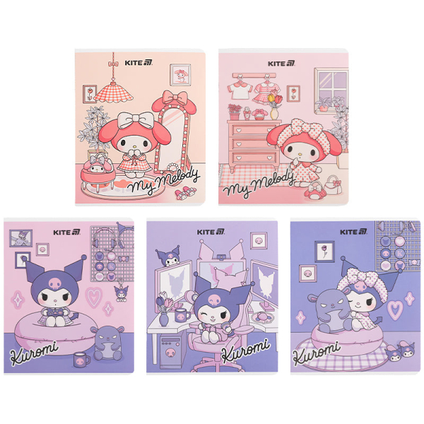 Зошит шкільний Kite Kuromi HK25-238, 24 аркуші, клітинка - фото 1