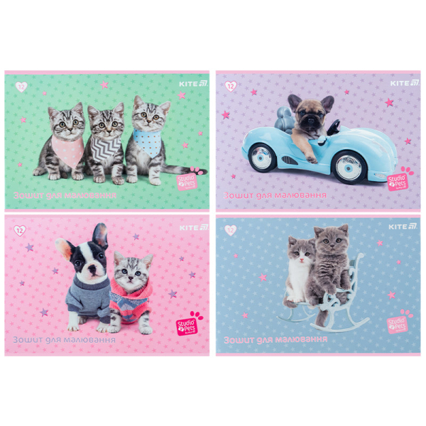 Зошит для малювання Kite Studio Pets SP24-241, 12 аркушів - фото 2