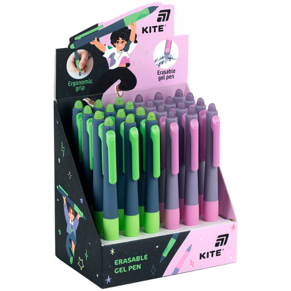 Ручка гелевая автоматическая "пиши-стирай" Kite K25-100, синяя - фото 2