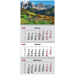 Календар настінний квартальний 2026 Axent Mountains  3 пружини