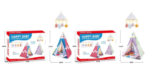 Намет арт. LT02-01/02 (8шт )вігвам тканинний р-р 82*112см, з комплектом м'яких брязкальця, короб. 64*11*42см