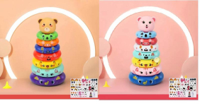 Пірамідка арт. 218D-1Q/2Q (72шт/2) 2 види мікс, наклейки в наборі, пакет 25см