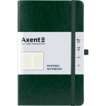 Книга записна Axent Partner Lux 8202-04-A, A5-, 125x195 мм, 96 аркушів, клітинка, тверда обкладинка, зелена