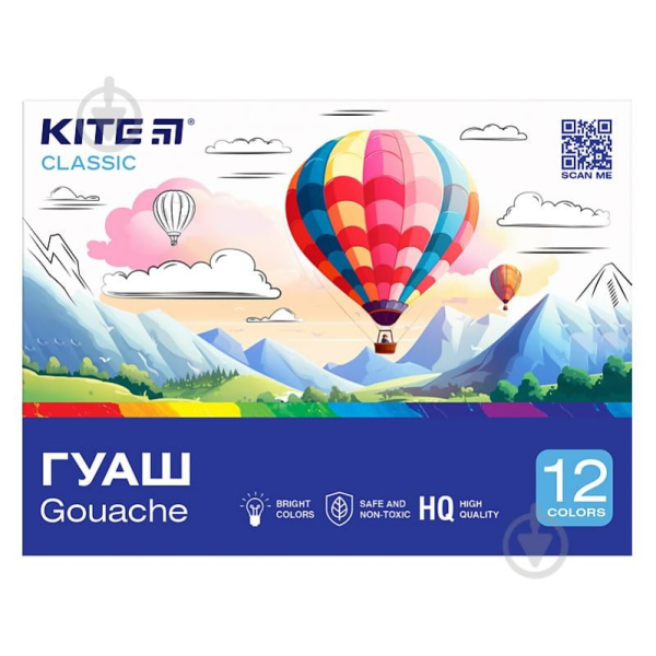 Гуаш Kite 12 кольорів