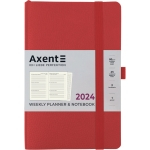 Щотижневик 2024 Axent Partner Soft Skin 8509-24-06-A, 125x195 мм, червоний