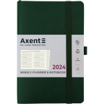 Щотижневик 2024 Axent Partner Soft Skin 8509-24-23-A, 125x195 мм, темно-зелений