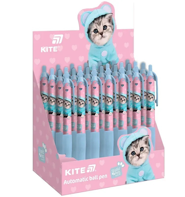 Ручка кулькова автоматична Kite Studio Pets SP25-039, синя - фото 2