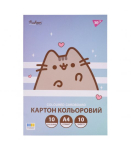Картон кольоровий односторонній Yes Pusheen 10 аркушів А4 папка
