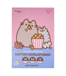 Картон кольоровий двосторонній Yes Pusheen 10 аркушів А4 папка