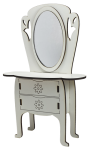 Меблі для ляльок ростом 30 см - Дамський столик з МДФ з Реальним дзеркалом AS-6001  