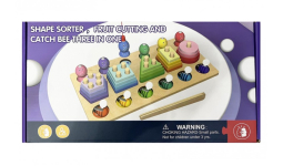 Дерев'яна іграшка WD13021 (27 шт.) 3в1 пірамідки, риболовля, сортер у коробці 32,5*16*6 см