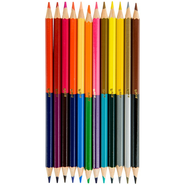 Олівці кольорові двосторонні 24 кольори (12 шт)