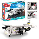 Конструктор IBLOCK арт. PL-921-396 (6шт) ТРАНСПОРТ Літак 1154 дет., інструкція та наліпки у комплекті, короб. 63, 5*42, 5*9см