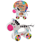 Дерев'яна іграшка Kids hits арт. KH20/010 (20шт) каталочка зебра на планш. 17*22, 3*6, 6 см