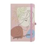  Книжка записна LADY, на гумці, 136х207мм, 96 арк., кліт., офсет крем., тв.лам.обкл., пудрова BM.255106-57