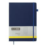 Записна книга PRIMO 190*250, 96 арк., клітинка,  штучна шкіра, синій (BM.292161-02)