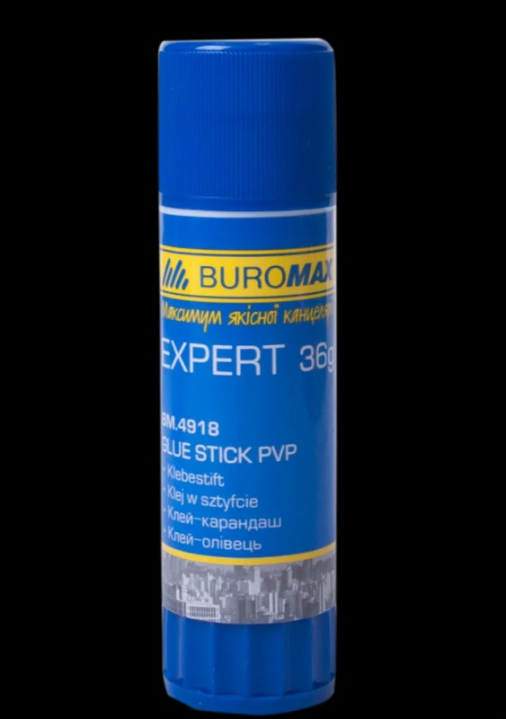 Клей-олівець Buromax PVP Expert,36г