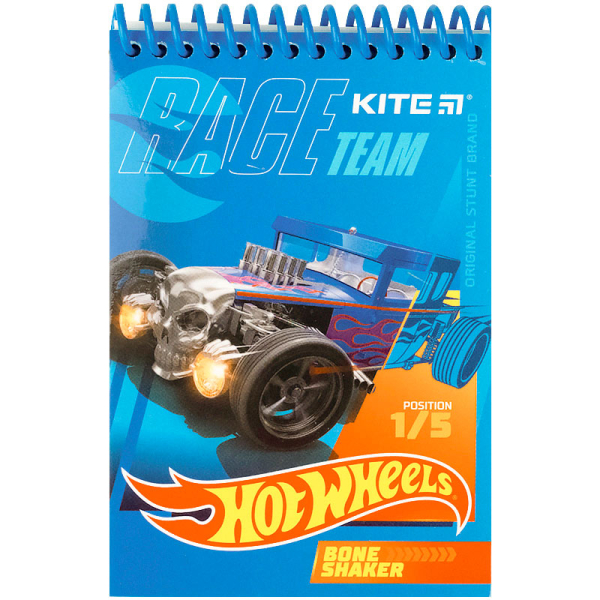 Блокнот пластиковий Kite Hot Wheels HW21-196, А6, 48 аркушів, нелінований