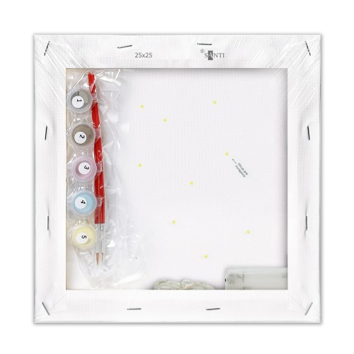 Картина за номерами SANTI Лайн Френдс. Коні Саллі Чоко та повітряні кульки 25х25 см LED підсвітка - фото 3