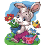 Картина по номерам Strateg Кролик садовод 30x40 см (SS-6409)