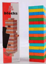 Дерев'яна іграшка WD13030 (30 шт.) вежа 54 блоки в коробці 29 см