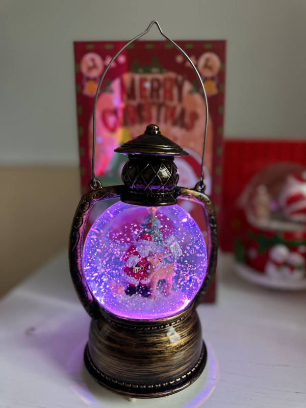 Новорічна куля світильник нічник музичний Париж 17х10см, на батарейках  - фото 3