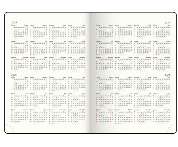 Щотижневик датований 2026 Buromax Salerno А4 зі штучної шкіри 136 сторінок червоний - фото 5