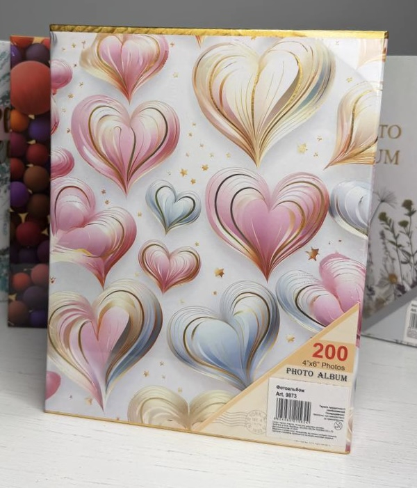 Фотоальбом на 200 фото 10×15 см “Сердечки” - фото 1
