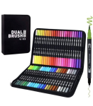 Акварельні маркери з сумкою, 48 шт. Набір двосторонніх маркерів для малювання Color Pencil AND, 48 кольорів 