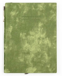 Блокнот A5, 120 аркушів, зелений, оксамитова інтегральна обкладинка з гелевою ручкою
