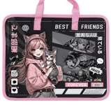 Папка-портфель Kidis “Anime Girls”, A4, з тканинними ручками