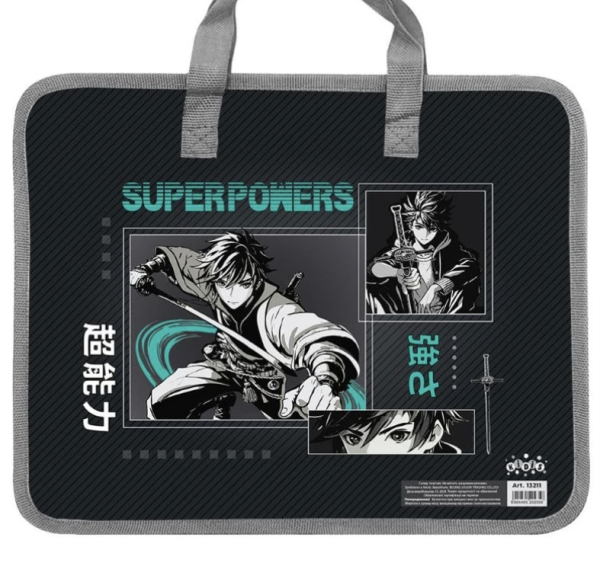 Папка-портфель “Anime Boys”, A4, з тканинними ручками - фото 1