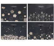 Папка з кнопкою A4 “Квіти на чорному”, 33×23,5 см, блискуча