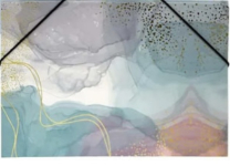 Папка на резинках A4, картонна 350 мкм з фольгою (мікс)