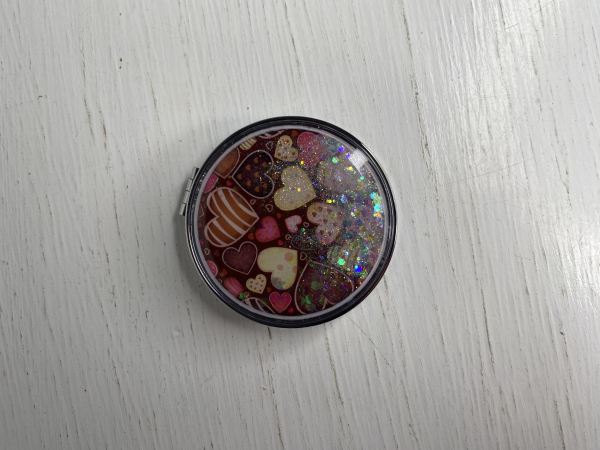 Кишенькове дзеркальце з сипучими блискітками, кругле та прямокутне, мікс - фото 4