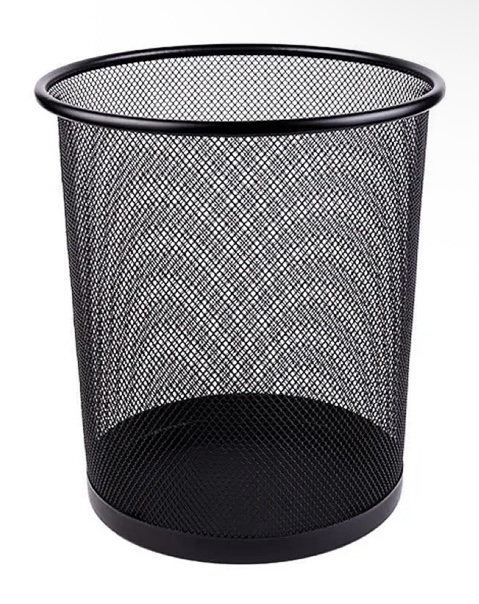 Кошик для сміття з металевої сітки 23 × 18 × 26 см, чорний - фото 1