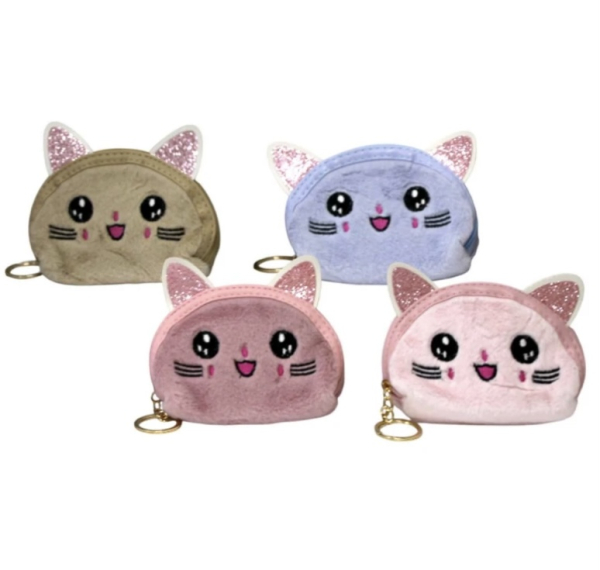 Гаманець з брелоком «Котик» хутровий, мікс кольорів (1/12) - фото 1