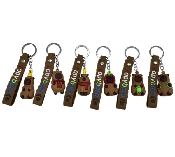 Брелок силіконовий «Капібара» (набір 12 шт.) - фото 1