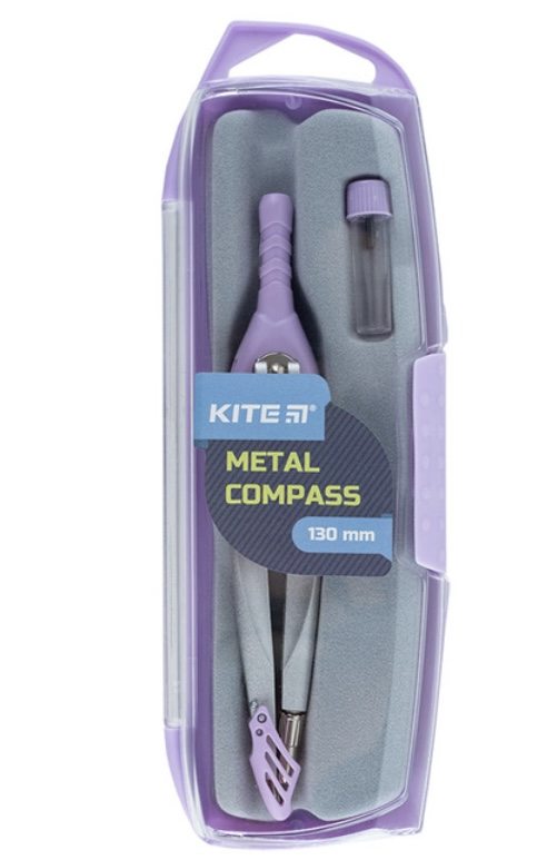 Циркуль металевий Kite  з грифелем, 130 мм, бузковий - фото 2