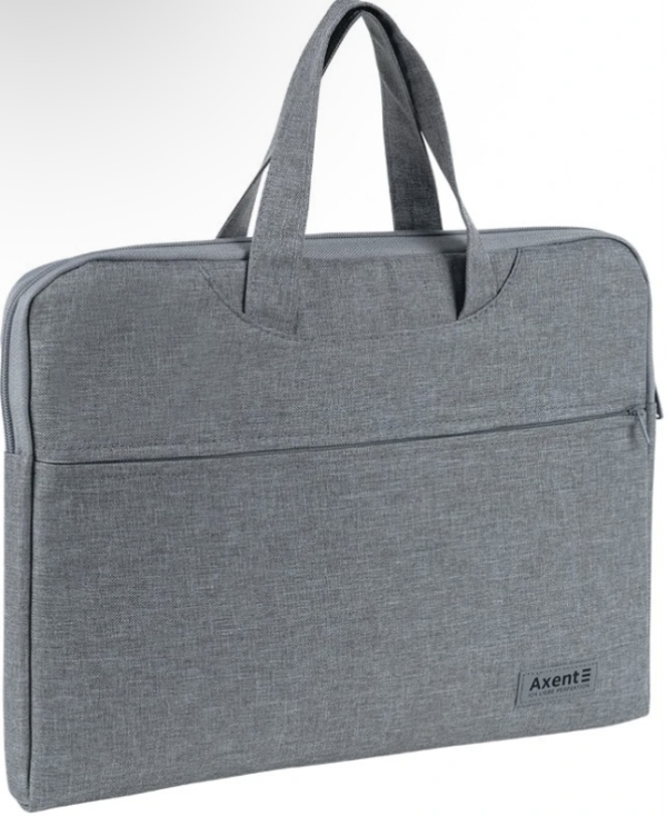 Портфель Axent A4 на блискавці, світло-сірий, 1 відділення - фото 1