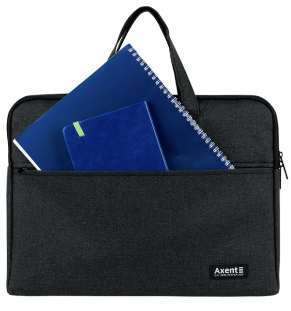 Сумка для документів Axent A4 текстильна, темно-сіра, 1 відділення - фото 2