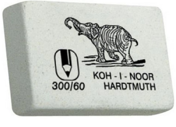 Гумка для стирання KIN «Слон» 300/60, м’яка, для олівця - фото 1